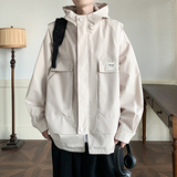 新款大码连帽百搭外套港风日系夹克潮牌高街痞帅男2862P65控98，男装夹克，电商A029A