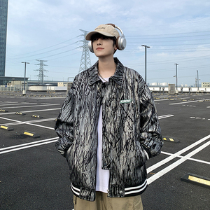 春款大码夹克棒球服休闲港风宽松青年外套男外景2883P75控108