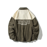 2026新款白底日系潮流大码拼色夹克男宽松外套6629P68控98，男装夹克，电商A029A