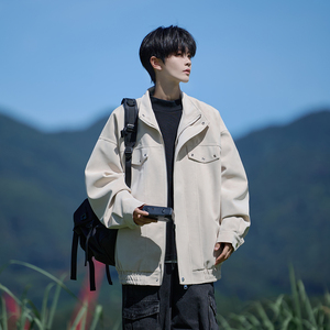 胖胖哥痞帥pu皮扎染機(jī)車夾克男秋季潮牌大碼寬松高級(jí)感工裝外套圖片