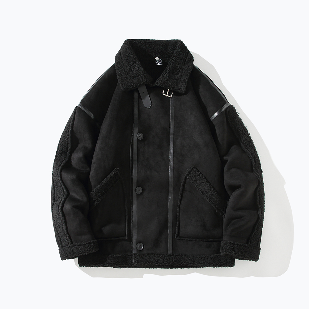 白底日系外套冬装羊羔毛棉服男士潮牌保暖棉衣2701P115控158，男装棉衣，电商A029A