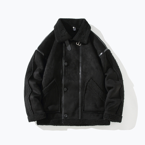 港风大码外套冬装羊羔毛棉服男加绒加厚棉衣 2701  P115控158图片