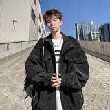 港风时尚潮流秋款皮衣外套男纯色休闲帅气夹克6651P88控138，男装夹克，电商A029A