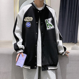 春秋港风宽松棒球服潮男大码休闲夹克纯色外套2259P70控88，男装夹克，电商A029A