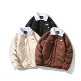 休闲棉服冬季款羊羔绒翻领加厚外套港风工装棉衣2903P88控128，男装棉衣，电商A029A