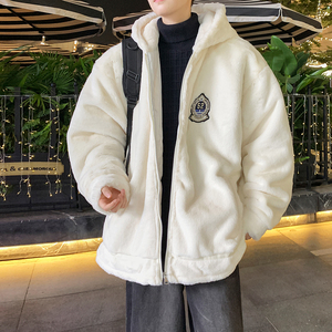 外景港风加厚外套棉袄连帽毛绒夹棉男休闲棉衣 6673 P118控168图片