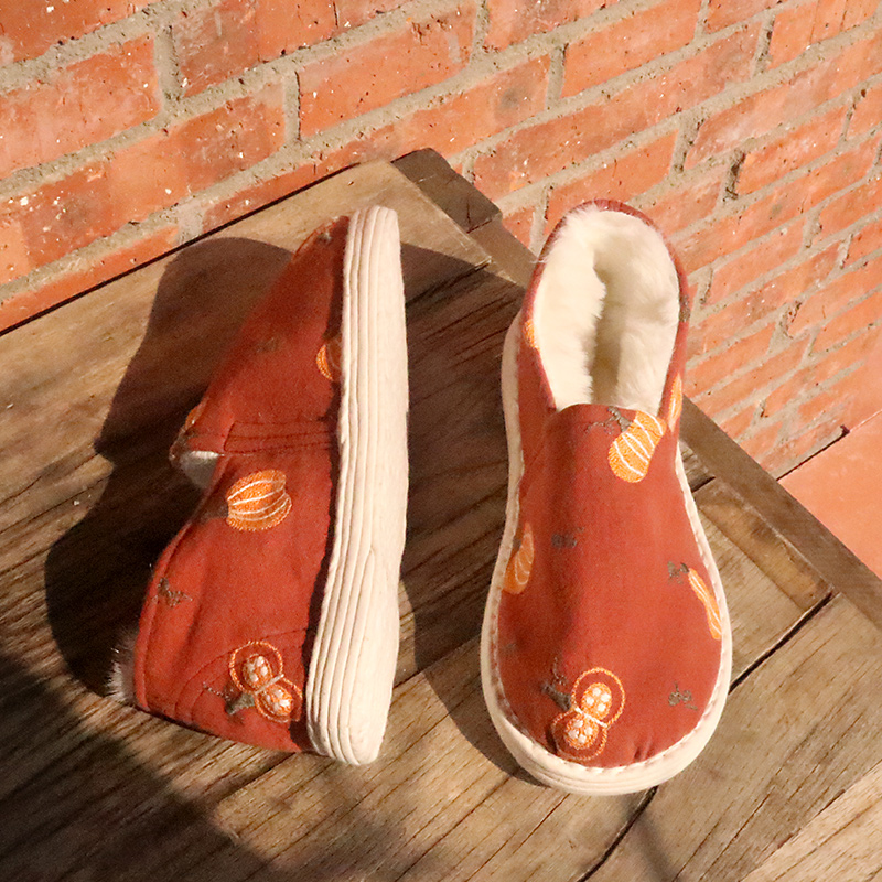 家居手工窝窝棉鞋加绒加厚女士