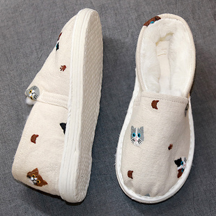 加绒加厚手工窝窝棉鞋女一脚蹬千层底家居面包短款毛靴二棉鞋冬季