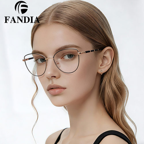 金属眼镜护眼防蓝光平光镜女可配近视眼镜optical glasses women