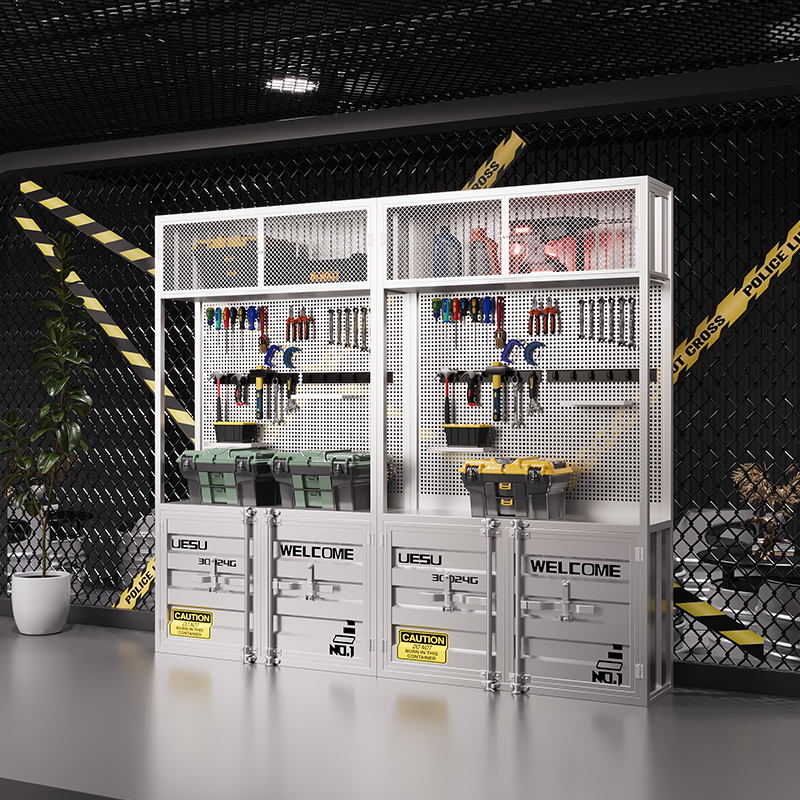 工业风展示储物柜洞洞板手办柜