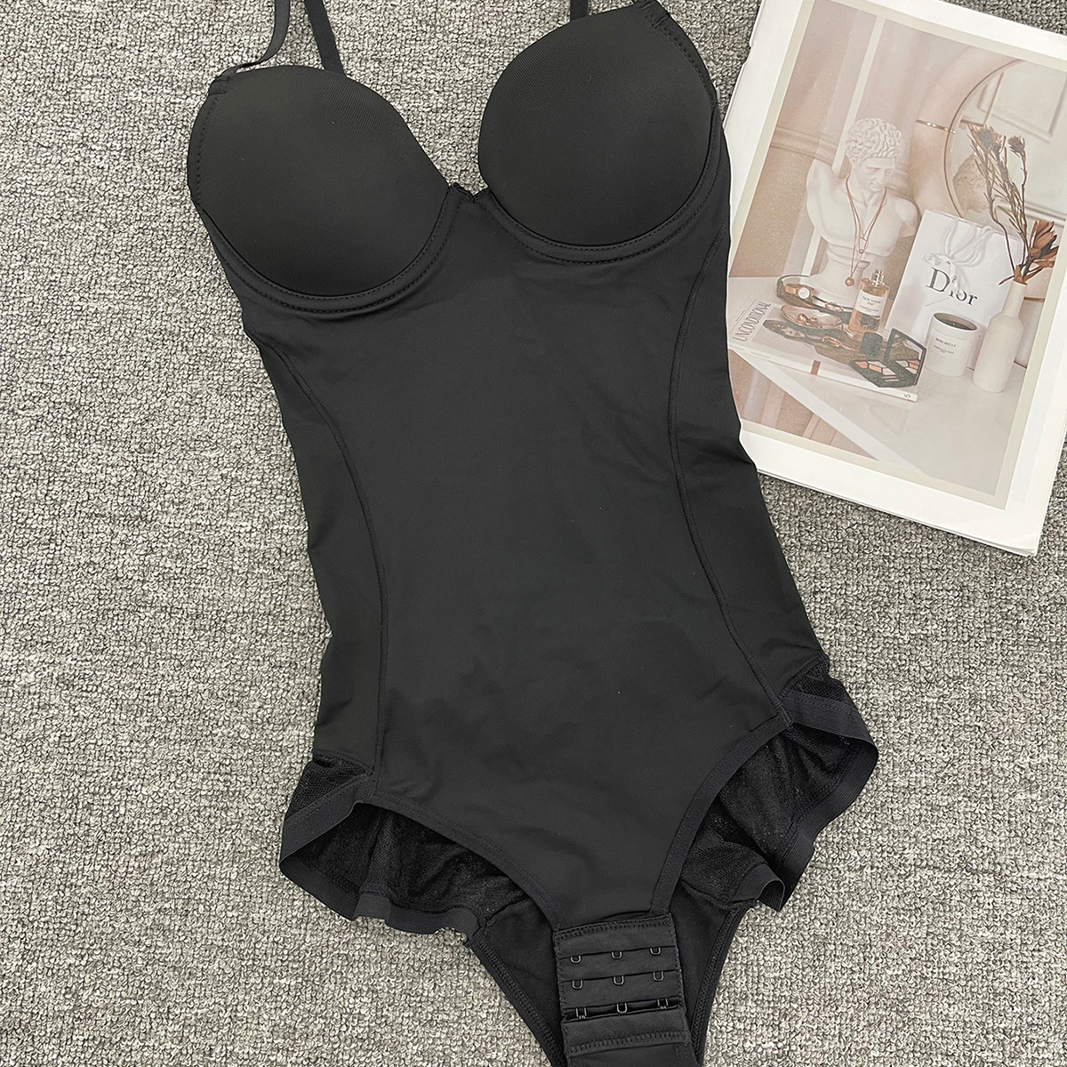 女带文胸收腹无痕蕾丝美体连体束身衣One-piece lace corset