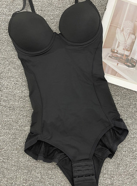 女带文胸收腹无痕蕾丝美体连体束身衣One-piece lace corset