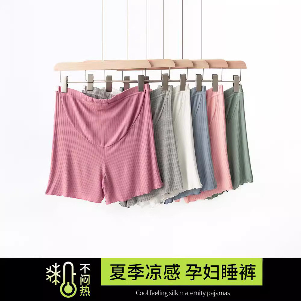 孕妇短裤女夏季薄款冰丝外穿安全裤睡裤大码阔腿裤可调节家居裤,孕妇装/孕产妇用品/营养,孕妇休闲裤,淘宝优惠券,粉丝福利购,淘宝优惠卷