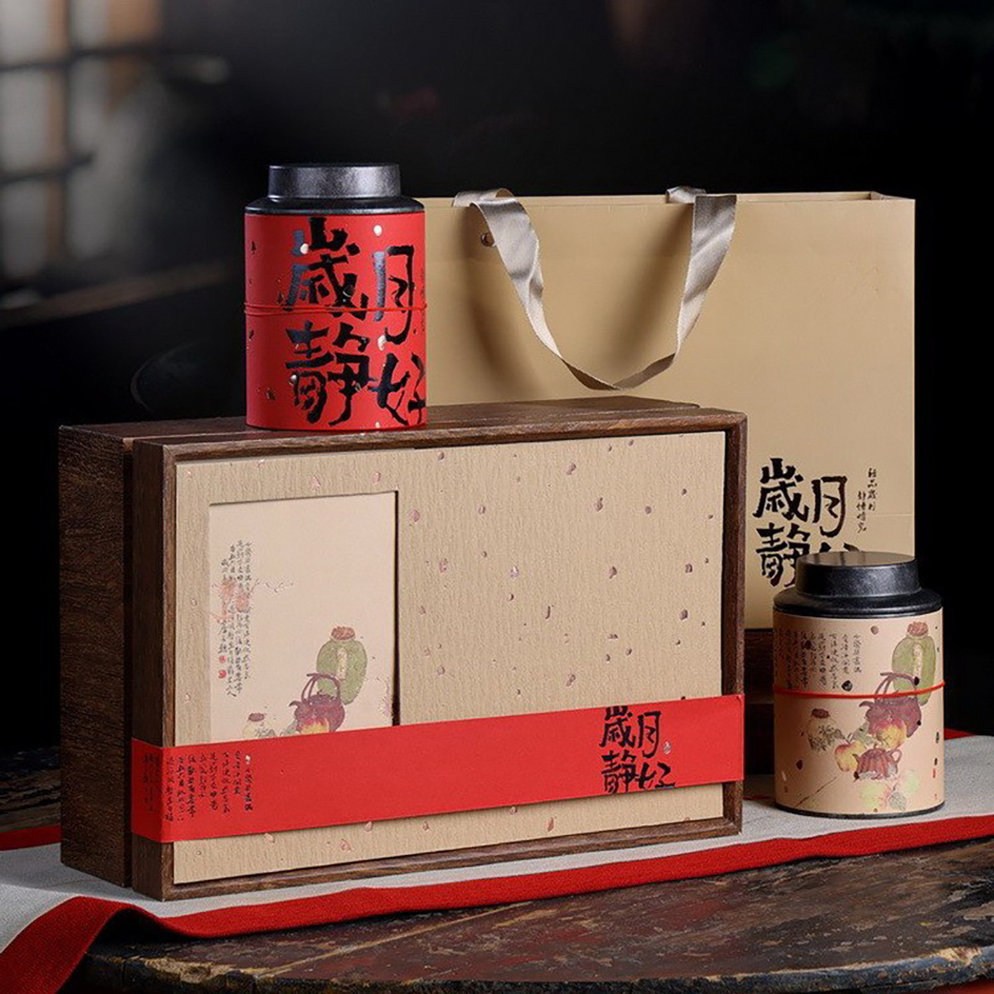 散装高档龙井白毫银针红茶空礼盒图片