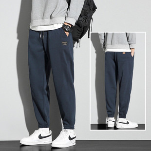 加绒宽松束口裤 秋冬季 子青少年大码 工装 休闲卫裤 运动裤 男2025新款