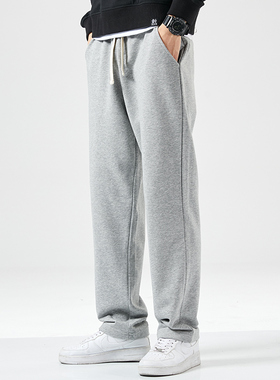 清仓捡漏外贸出口原单灰色运动裤男春秋季阔腿直筒宽松情侣休闲裤