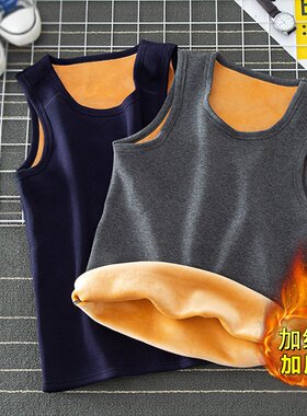 加绒加厚保暖背心男士冬季贴身恒温内搭中老年大码砍袖打底马甲潮