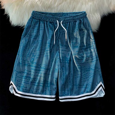 五分短裤男韩版潮流百搭宽松外穿运动篮球裤子夏天薄款速干冰丝裤