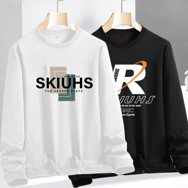 长袖男卫衣韩版潮流春秋季圆领T恤宽松薄款套头上衣服男生打底衫