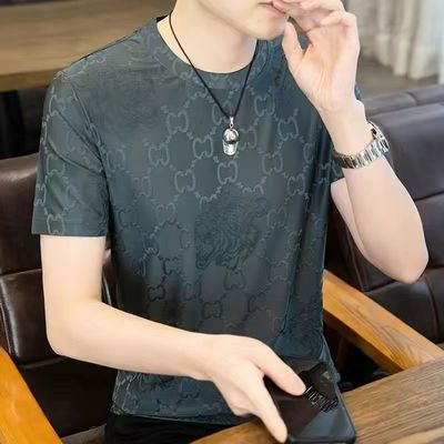上班工作服男装短袖t恤夏季圆领