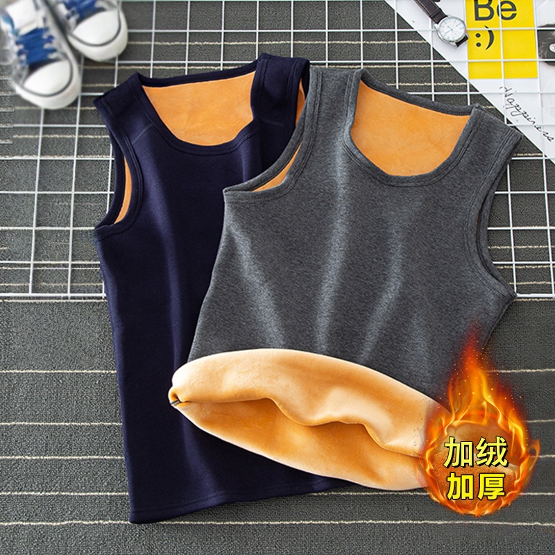 男款打底衫冬季百搭纯色内搭坎肩背心韩版潮流防寒发热保暖上衣服