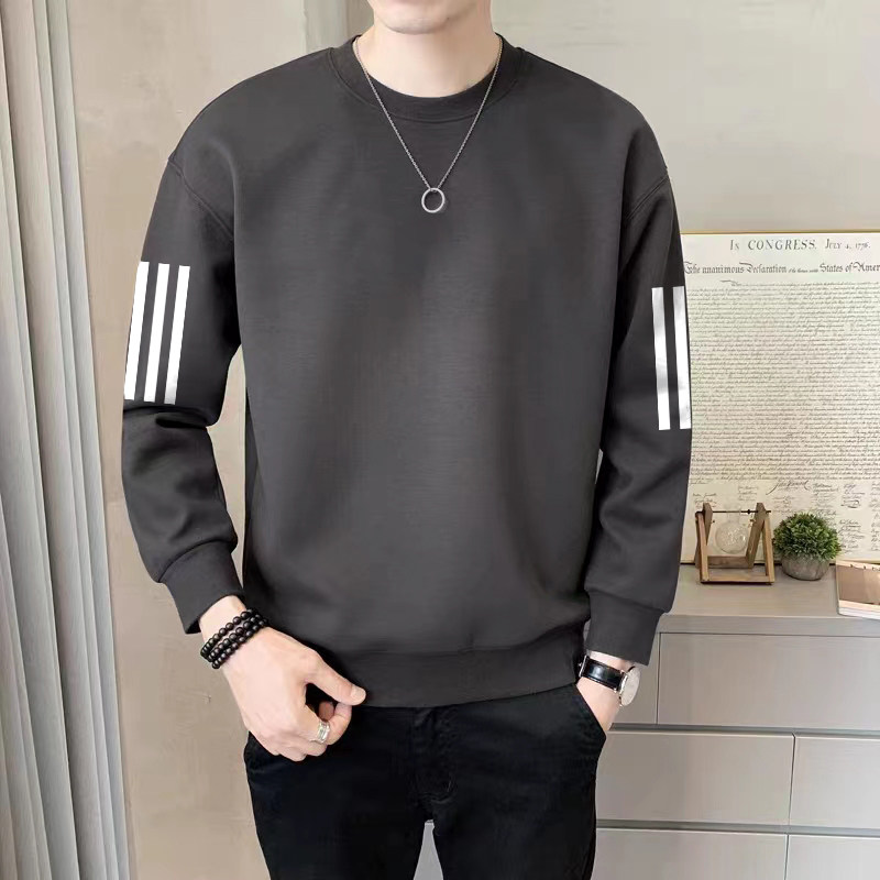 春秋t恤男宽松运动外穿薄款衣服大码休闲港风套头衫印花卫衣百搭