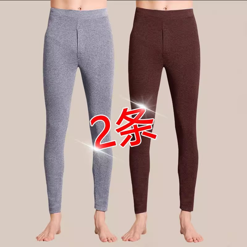 商场专柜撤回无痕秋裤男士冬季双面德绒恒温发热修身打底裤子男裤