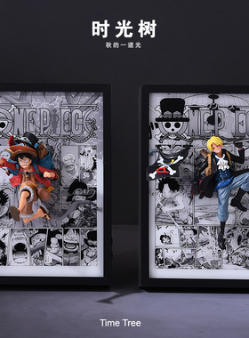 海贼王路飞艾斯萨博三兄弟冲出动漫3D立体装饰画送朋友礼物