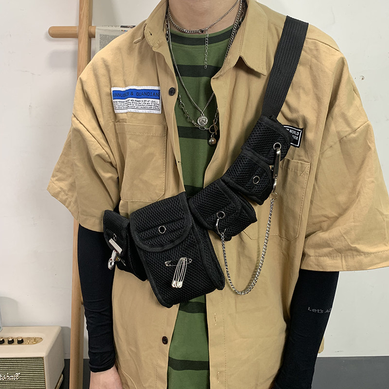 工装包斜挎潮牌嘻哈战术腰包蹦迪包胸包暗黑系机能风男女ins超火
