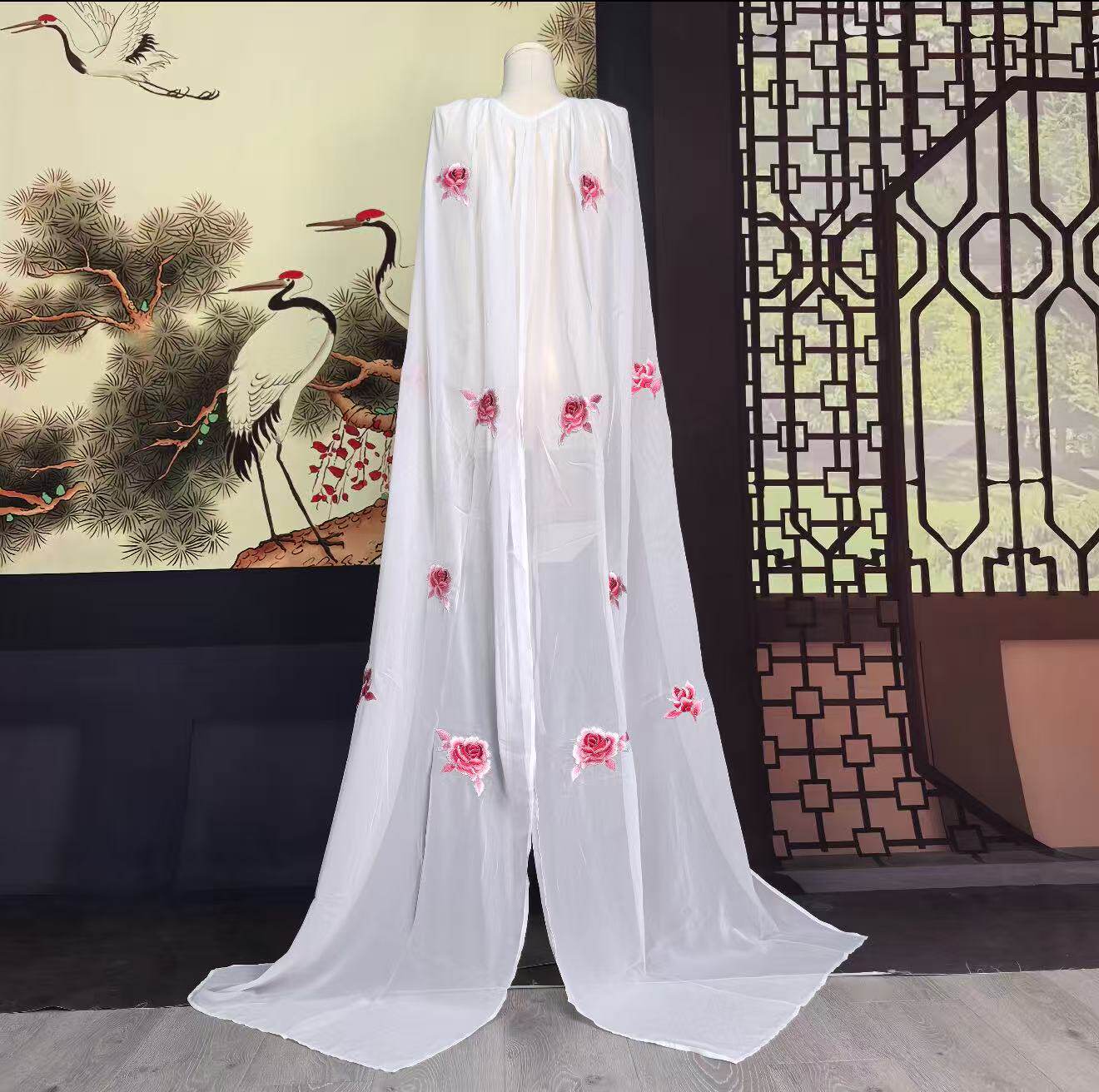 古风戏曲汉服舞台古装越剧花旦小姐雪纺百搭披风斗篷多色