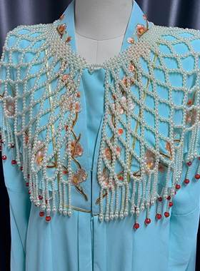 百搭汉服古风云肩重工珍珠衫