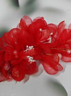 【盼江南纱花】花旦小旦简约百搭边夹纱花也可搭配汉服戏剧黄梅戏