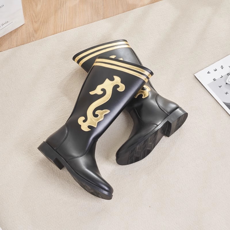 蒙古族舞靴男女蒙古鞋高筒靴子半牛皮半革i白色日常民族风马靴