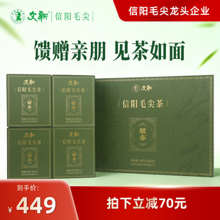 春茶上市文新信阳毛尖绿茶2025新茶明前特级醒春茶叶礼盒装 240g