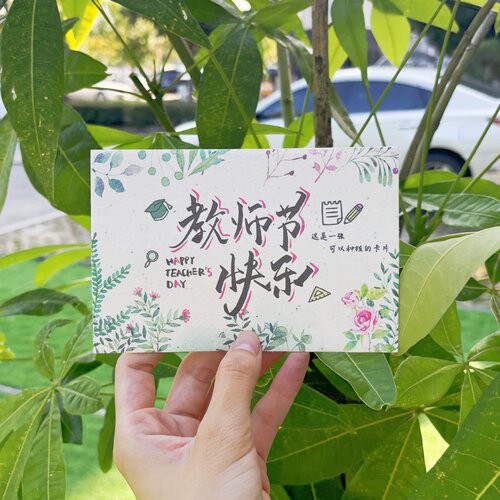 教师节贺卡种子纸 老师礼物定制发芽纸 学校活动入场券来图加logo