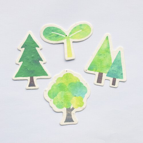 植树节异形卡片种子纸 卡通手绘发芽纸 创意种子纸定制文创周边