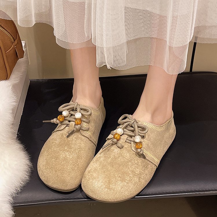 2025秋季新款勃肯鞋/软木鞋2025年秋季松糕底深口低跟(1-3cm)绒面