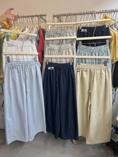 2025春夏新款韩版多色休闲百搭中线气泡香蕉裤休闲裤阔腿裤