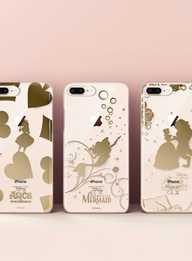 捡漏日本PGA正品迪士尼苹果iPhoneXsMax透明手机壳金箔 小仙女适用78Plus镜面保护壳iXs防摔卡通套爱丽丝公主