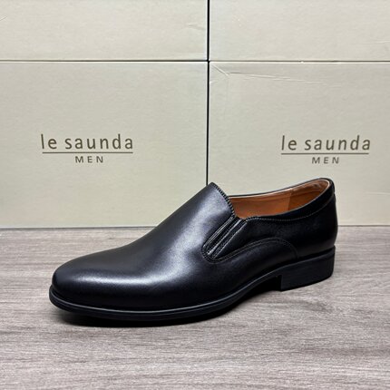 LE SAUNDA/莱尔斯丹男鞋断码清仓一脚蹬正装皮鞋真牛皮休闲乐福鞋