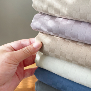 60s贡缎长绒棉简约纯色小格子宿舍全棉床单双人1.8纯棉单件被单夏