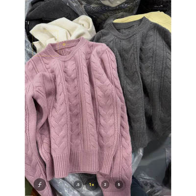 【思文Kiki】高奢定制加厚牦牛绒绵羊毛麻花纹毛衫 F2-11204