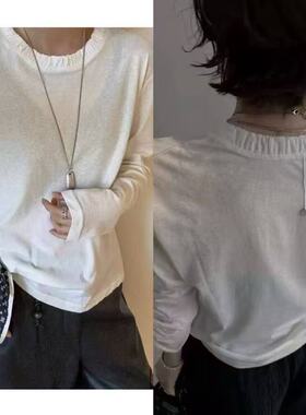 【春夏新品】欧货褶皱长袖T A12-3258