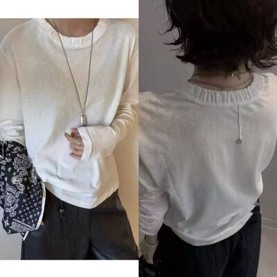 【春夏新品】欧货褶皱长袖T A12-3258