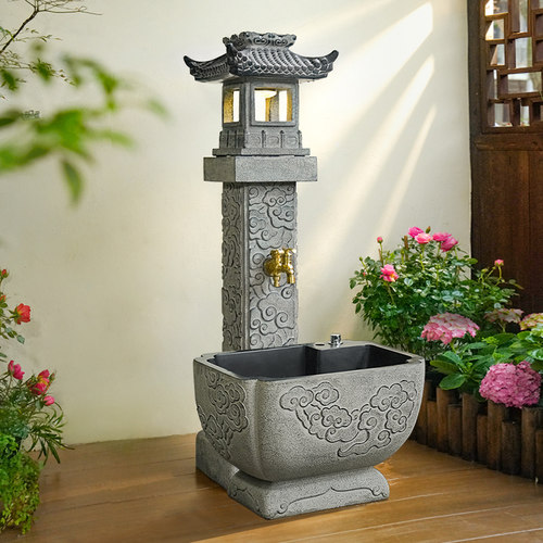 户外庭院太阳能灯立柱拖把池水池