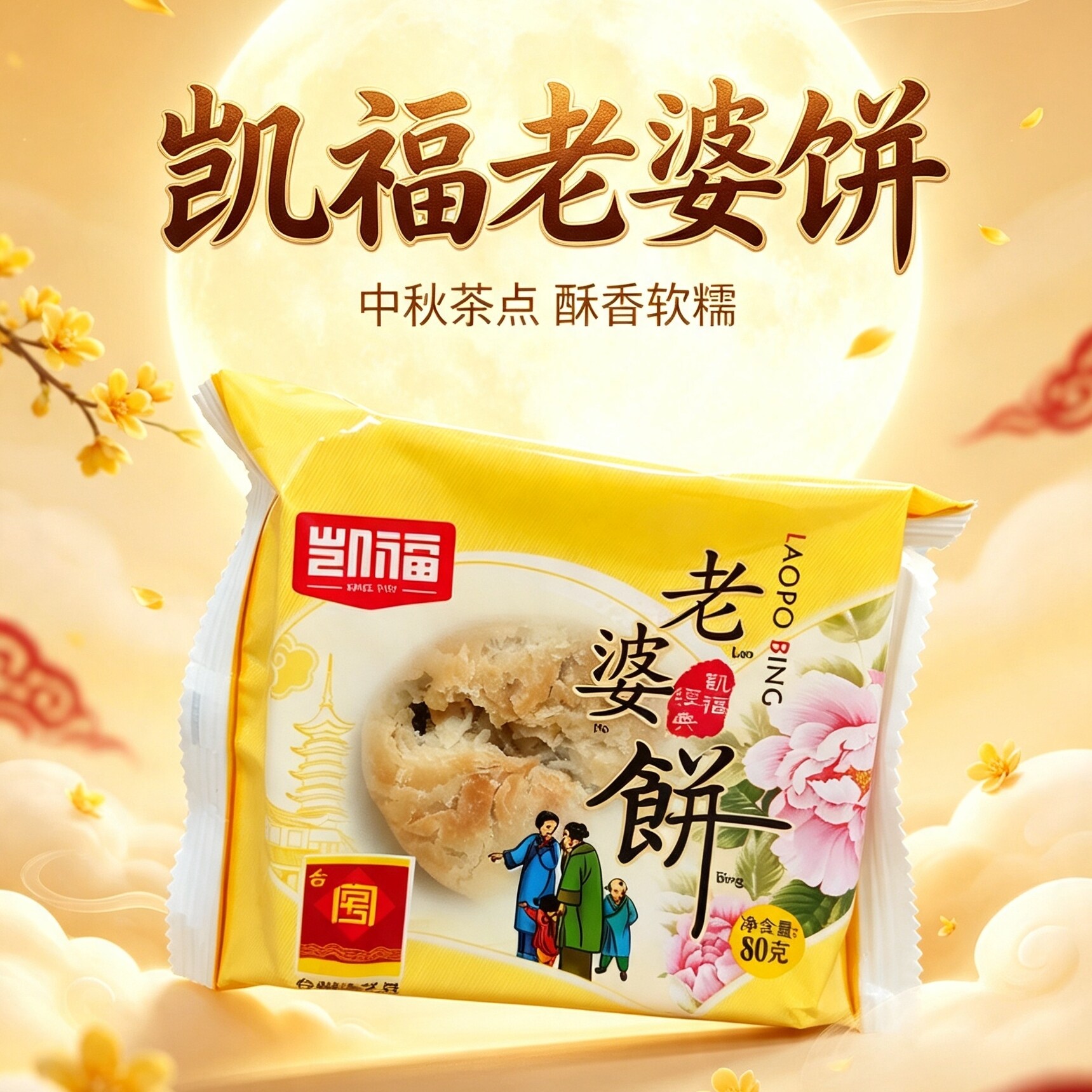 台州特产黄岩倪师傅凯福老婆饼8月饼