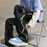 冰丝款春款款设计感卫裤针织抽绳休闲裤高街运动裤P45控58，男装休闲裤，电商D205