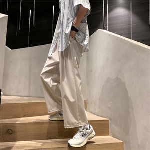 有数据 夏季冰丝潮流百搭男裤薄款宽松直筒阔腿垂感西裤 P30 控48，男装西裤，电商D205