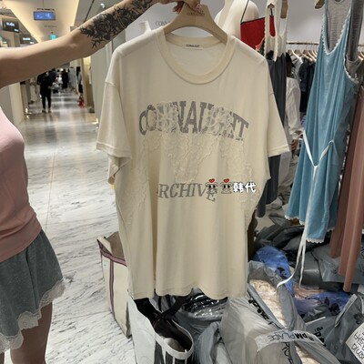 韩国直邮CONNAUGHT空空韩代26新款时尚高级感小众人气推荐短袖T恤
