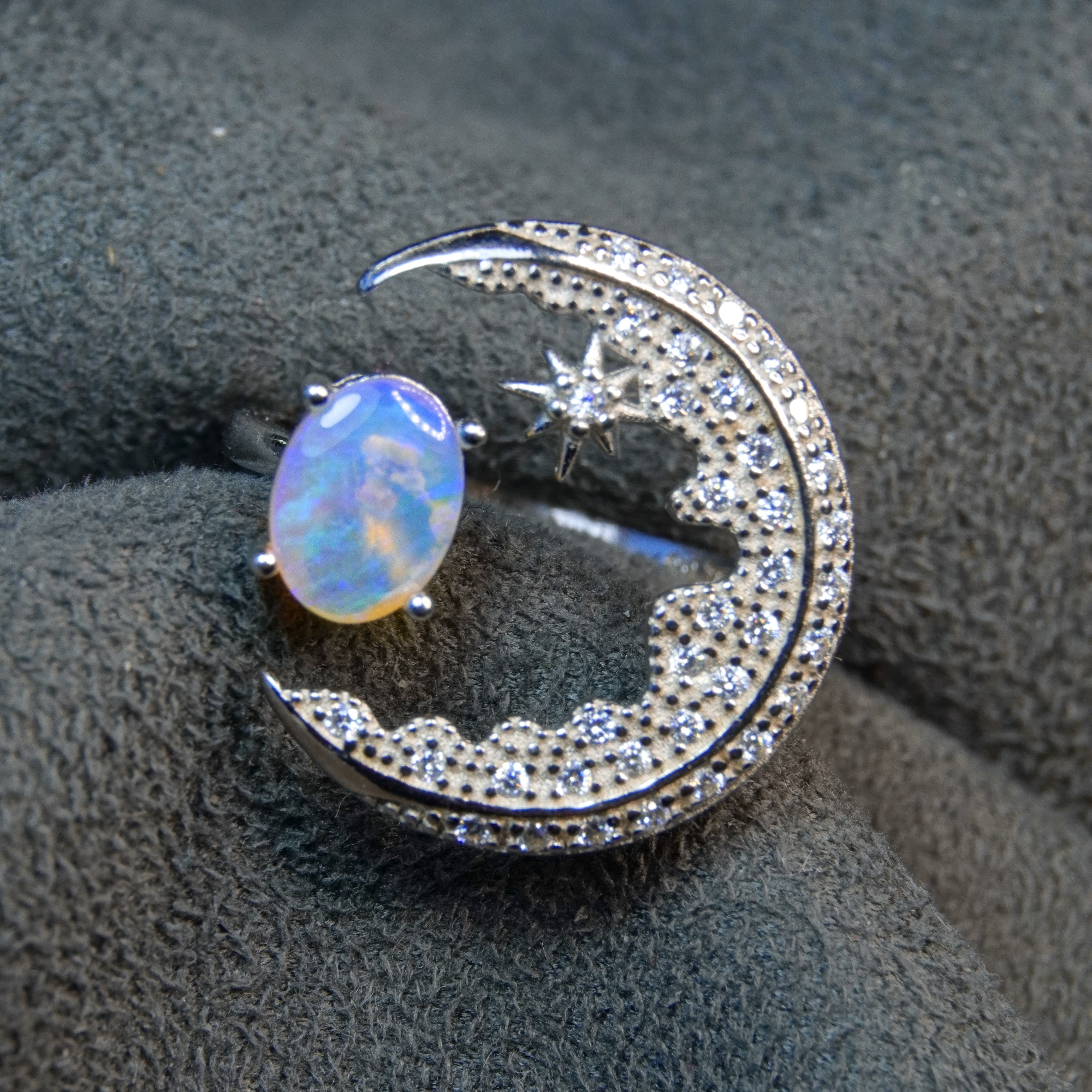 澳大利亚水晶欧泊戒指